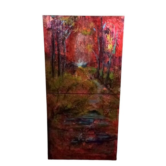 2 Panel Mixed Media Abstract Landscape 24x24 - Picture 6 of 7